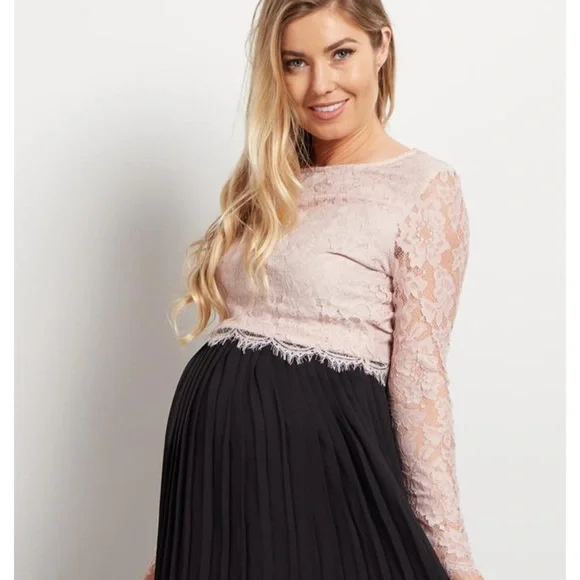 HP {PinkBlush} Lace Maternity Crop Top S Post Maternity Bump - Picture 3 of 14